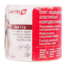 Купить Бинт Лаума эластичный медицинский СР с застежкой 8 см х 3,0 м 1 шт цена