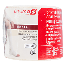 Купить Бинт Лаума эластичный медицинский СР с застежкой 8 см х 4,0 м 1 шт цена