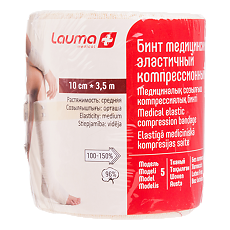 Купить Бинт Лаума эластичный медицинский СР с застежкой 10 см х 3,5 м 1 шт цена