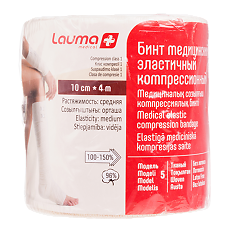 Купить Бинт Лаума эластичный медицинский СР с застежкой 10 см х 4,0 м 1 шт цена