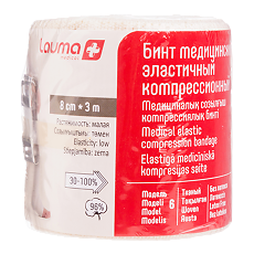 Купить Бинт Лаума эластичный медицинский МР с застежкой 8 см х 3,0 м 1 шт цена