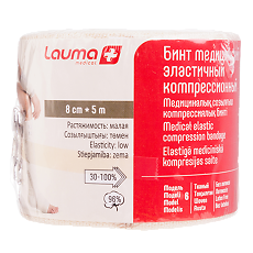 Купить Бинт Лаума эластичный медицинский МР с застежкой 8 см х 5,0 м 1 шт цена