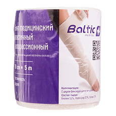 Купить Бинт Baltic medical медицинский эластичный компрессионный СР 10 см х 5,0 м 1 шт цена
