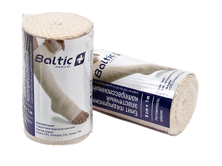 Бинт Baltic medical медицинский эластичный компрессионный СР 8 см х 1,0 м 1 шт