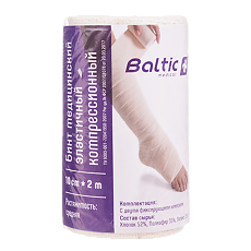 Купить Бинт Baltic medical медицинский эластичный компрессионный СР 10 см х 2,0 м 1 шт цена
