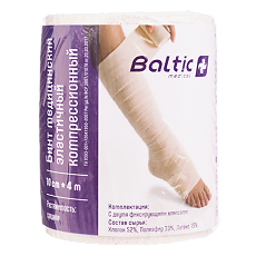 Купить Бинт Baltic medical медицинский эластичный компрессионный СР 10 см х 4,0 м 1 шт цена