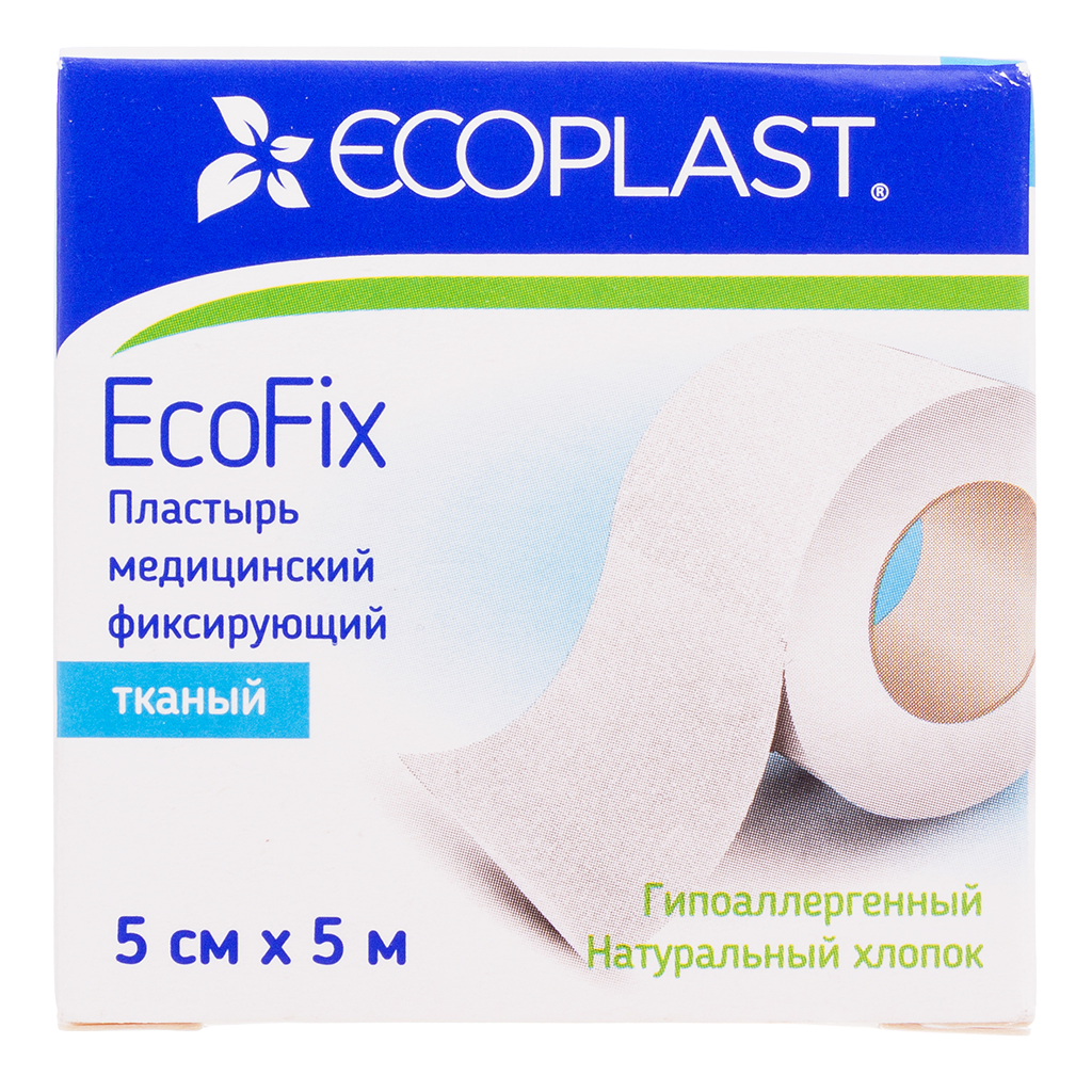 Изображение товара Медицинский тканый пластырь Ecoplast EcoFix 5 см х 5 м