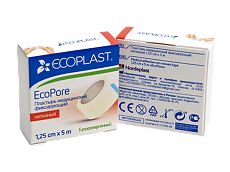 Купить Ecoplast Пластырь EcoPore медицинский фиксирующий нетканый 1,25 см х 5 м 1 шт цена