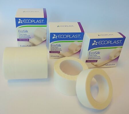 Ecoplast Пластырь EcoSilk медицинский фиксирующий текстильный 1,25 см х 5 м 1 шт