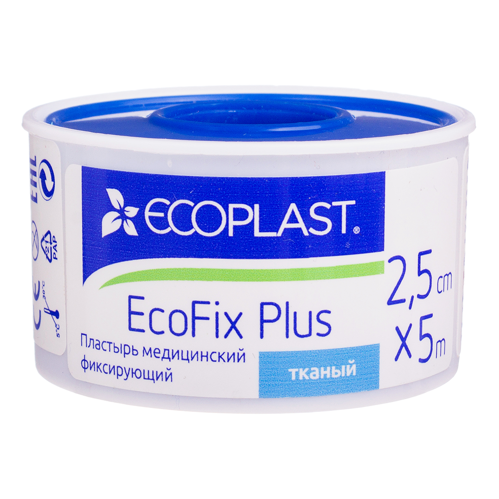 Ecoplast Пластырь EcoFix plus медицинский фиксирующий тканый 2,5 см х 5 .