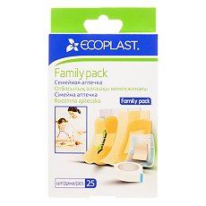 Купить Ecoplast Набор пластырей на разных основах Family pack 25 шт цена