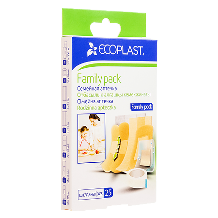 Ecoplast Набор пластырей на разных основах Family pack 25 шт