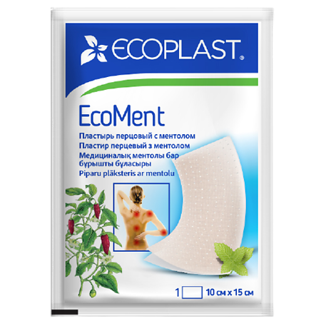 Ecoplast Пластырь медицинский с ментолом EcoMent 10x15 1 шт