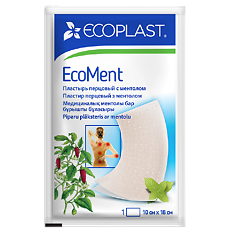Купить Ecoplast Пластырь медицинский с ментолом EcoMent 10x18 1 шт цена