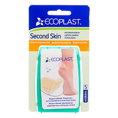 Изображение товара Ecoplast Набор пластырь медицинский гидроколлоидный Second skin 69 мм х 44 мм 5 шт