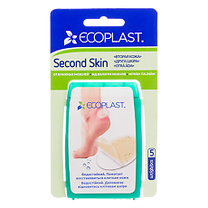 Купить Ecoplast Набор пластырь медицинский гидроколлоидный Second skin 37 мм х 55 мм 5 шт цена