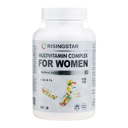 Поливитаминный минеральный комплекс Risingstar В-МИН для женщин 1000 мг капсулы, 60 шт.