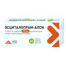 Купить Эсциталопрам-АЛСИ таблетки покрыт.плен.об. 10 мг 30 шт цена