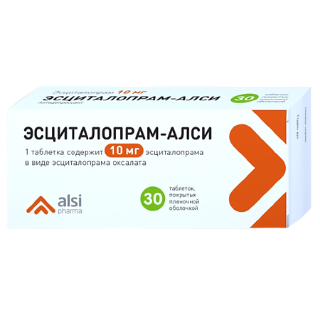 Эсциталопрам-АЛСИ таблетки покрыт.плен.об. 10 мг 30 шт