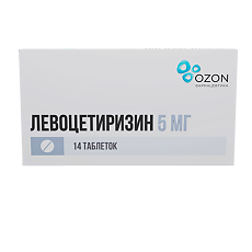 Изображение товара Левоцетиризин таблетки покрыт.плен.об. 5 мг 14 шт