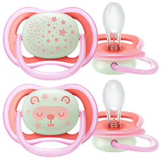 Купить Philips Avent Пустышка светящаяся Ultra Air Night SCF376/22 в комплекте с футляром для хранения и стерилизации 6-18 мес 2 шт цена