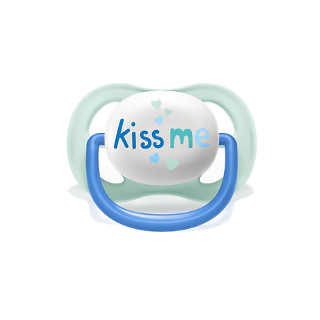 Philips Avent Пустышка силиконовая Ultra Air Lime Kiss me/Кораблик 0-6 мес для мальчиков SCF080/13 2 2 шт