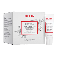 Купить Ollin Prof BioNika Сыворотка энергетическая для окрашенных волос Яркость цвета 15 мл 6 шт цена