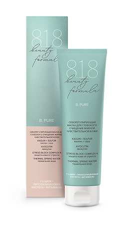 Изображение товара Маска для лица глубокого очищения жирной чувствительной кожи 8.1.8 beauty formula 100 мл