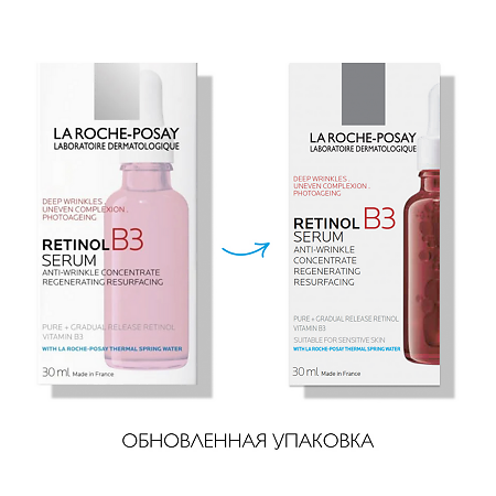 La Roche-Posay Retinol B3 Интенсивная сыворотка против глубоких морщин, для выравнивания цвета лица и текстуры кожи 30 мл 1 шт