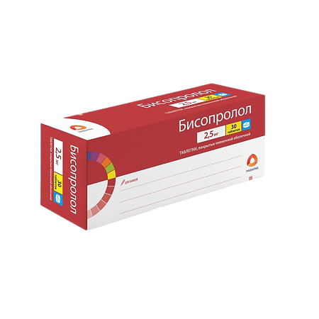 Изображение товара Бисопролол таблетки 2,5 мг 30 шт для гипертензии и сердечно-сосудистых заболеваний