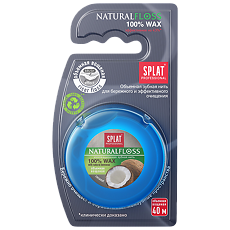 Купить Splat Professional DentalFloss Зубная нить Natural Wax с ароматом кокоса 40 м 1 шт цена