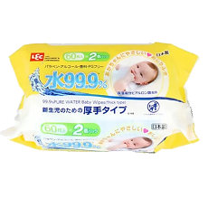 Купить Lec Детские влажные салфетки для младенцев и новорожденных 2 x 60 шт. 1 уп цена