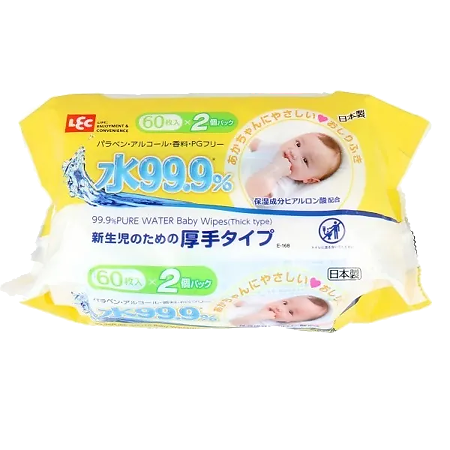 Lec Детские влажные салфетки для младенцев и новорожденных 2 x 60 шт. 1 уп