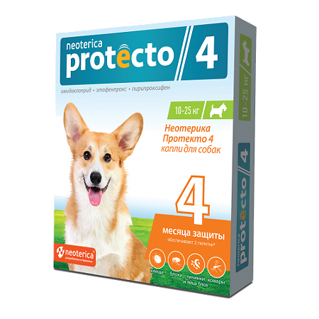 Неотерика Протекто (Neoterica Protecto) 4 Капли для собак 10-25 кг 2 шт