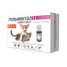 Изображение товара Гельминтал Мини Сироп суспензия для приема внутрь для щенков и котят 10 мл