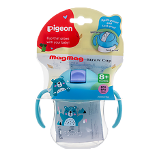 Изображение товара Pigeon Поильик MagMag с трубочкой Мишка 8+ мес 200 мл 1 шт