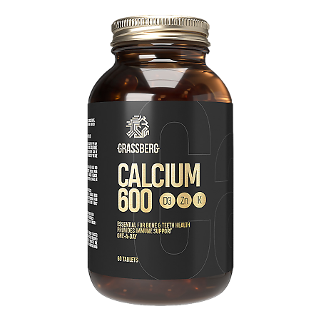Grassberg Calcium 600 + D3 + Zn+ Витамин K таблетки массой 1905 мг 60 шт