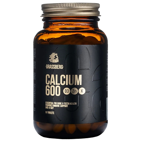 Grassberg Calcium 600 + D3 + Zn+ Витамин K таблетки массой 1905 мг 90 шт