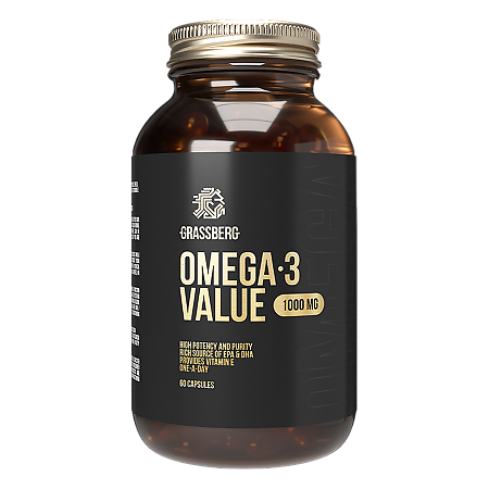 Grassberg Omega-3 Value 30% 1000 мг капсулы массой 1375 мг 60 шт