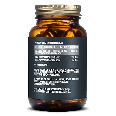 Grassberg Omega 3 Premium Омега Премиум 60% 1000 мг капсулы массой 1418 мг 60 шт