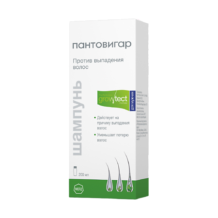 Изображение товара Пантовигар шампунь против выпадения волос для мужчин Growtect Formula 200 мл 1 шт