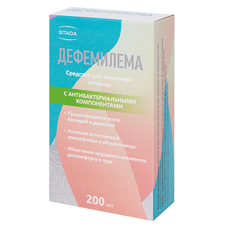 Дефемилема гель для интимной гигиены с антибактериальными компонентами 200 мл 1 шт