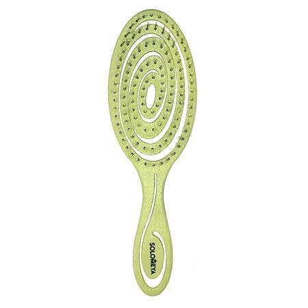 Solomeya Массажная био-расческа для волос мини Зеленая Scalp massage bio hair brush mini Green 1 шт
