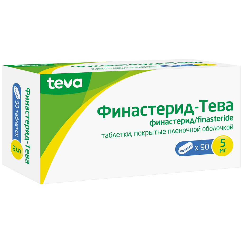 Финастерид-Тева, таблетки покрыт.плен.об. 5 мг 90 шт - , цена и .