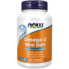 Купить Now Omega-3 Mini Gels Омега-3 Мини гелевые капсулы массой 740 мг 180 шт цена