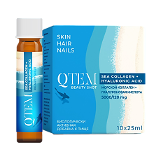 Купить QTEM / Кьютэм Морской коллаген+гиалуроновая кислота 25 мл 10 шт цена