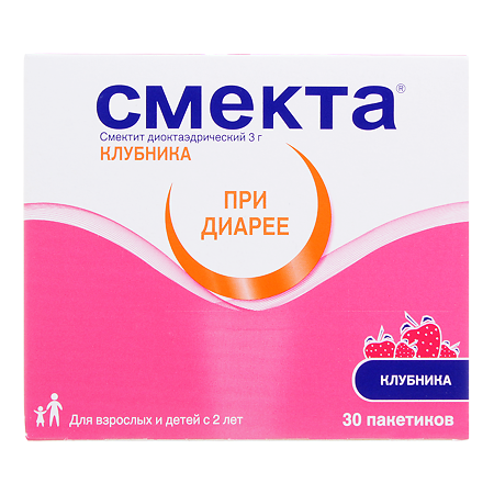 Изображение товара Смекта порошок д/приг суспензии для приема внутрь 3 г клубника пак 30 шт