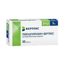 Купить Левоцетиризин-Вертекс таблетки покрыт.плен.об. 5 мг 30 шт цена