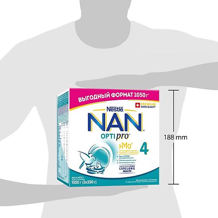 NAN 4 Optipro Смесь молочная с 18 мес 1050 г (3 х 350 г)