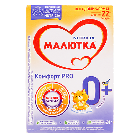 Малютка Комфорт PRO молочная смесь с рождения 0+ 600 г 1 шт